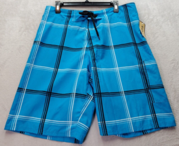 Talos Board Shorts Men&#39;s Size 34 Blue Plaid Swimwear Polyester Pocket Dr... - $21.16