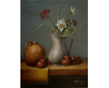 Original Realist Still Life Oil Painting German Artist Wolfgang Emil Hof... - $179.00
