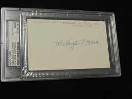 WELLINGTON MARA HOF GIANTS FOOTBALL OWNER SIGNED AUTO RARE INDEX CARD PS... - $148.49