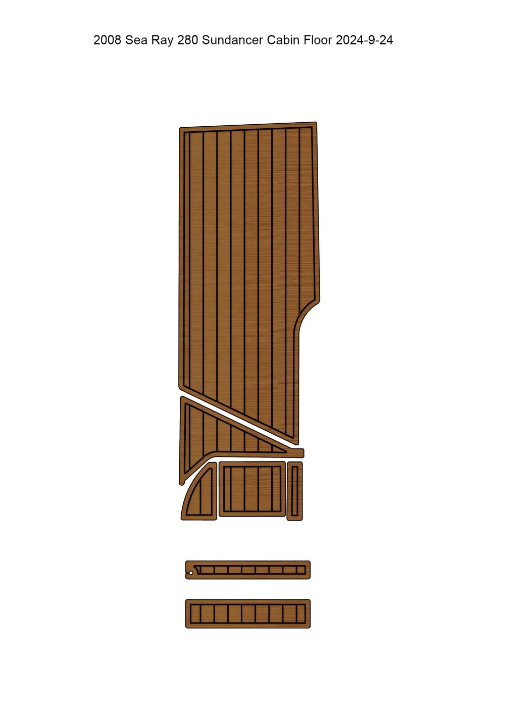 2008 Sea Ray 280 Sundancer Cabin Pad Boat EVA Foam Faux Teak Floor Mat S... - $250.00