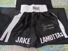 Jake Lamotta Raging Bull Boxing Champion Hof Signed Auto Everlast Trunks Jsa - $346.49