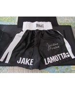 JAKE LAMOTTA RAGING BULL BOXING CHAMPION HOF SIGNED AUTO EVERLAST TRUNKS... - $6,585.68 MXN