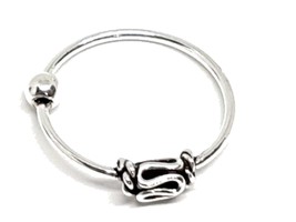 Nose Ring Ethnic Balinese Tribal 10mm 22g (0.6mm) 925 Sterling Silver Nose Hoop - £6.78 GBP