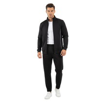 Men's Monte Carlo Turkey Jogging Suit 2pc Jump Set Stretchable 95164 Black image 3