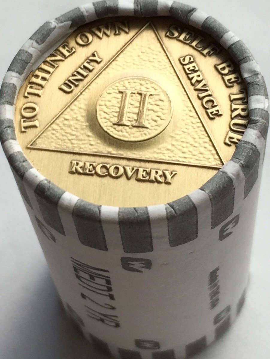 Wendells Bulk Lot of 25 AA 2 Year Medallions Bronze Group Refill Medallin Chips