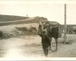 Vtg Postcard RPPC Carte Postale - Child Leading Packed Camel 1940s - £5.65 GBP