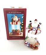 St Nicholas Square Handpainted Christmas Treat Candy Jar Canister Santa ... - £31.54 GBP