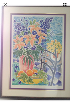  &quot;blue tides II &quot; floral signed Whitney print 8 of 8 - £495.39 GBP