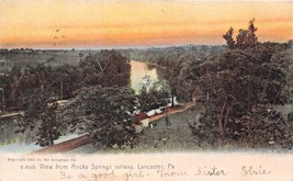 Lancaster Pa~From Rocky Springs Railway~Rotograph Tinted Sunset Photo Postcard - £7.10 GBP