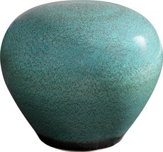 Stool Cyan Design Native Gloss Backless Turquoise Glaze Ceramic - £592.75 GBP