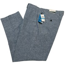 Perry Ellis Pants Men 36x30 Bay Blue Linen Blend Slim Fit Trousers Beach... - $49.50