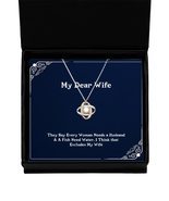 They Say Every Woman Needs a Husband &amp; A Fish, Love Knot Rose Gold Neckl... - £38.51 GBP