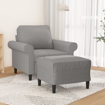 Sofa Chair with Footstool Light Gray 23.6&quot; Fabric - $274.99