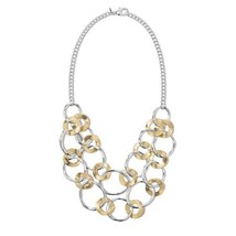 Avon Linked Together TWO-TONE Statement Necklace (TWO-TONE) Rare ~ New Sealed!!! - £18.49 GBP