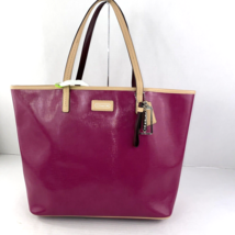 Coach Park Metro  Tote Bag Pink Magenta Saffiano Leather Tan Large  B3N - $59.39