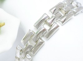 Sterling Silver 7-1/4&quot; Polished Stampato Link Bracelet, 19.2g - $65.00