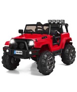 12V Kids Remote Control Riding Truck Car with LED Lights-Red - Color: Red - $446.35 CAD