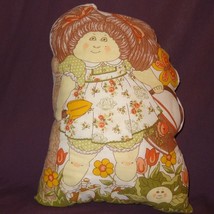 Cabbage Patch Kids Girl Flower Basket Plush Stuffed Pillow Finished 1983 17" - $25.25