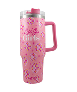 Let&#39;s Go Girls Pink Disco Ball 40 Oz Insulated Stainless Steel Tumbler H... - £28.48 GBP