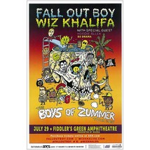 Fall Out Boy / Wiz Khalifa Concert Poster Rock Band Gig 2015 NEW 11x17 - £11.62 GBP