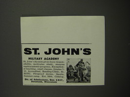 1957 St. John&#39;s Military Academy Advertisement - £14.74 GBP