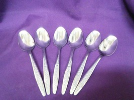 Customcraft Stainless Floral Handle Oval Soup Spoons (6) - £19.66 GBP