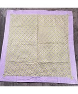 Kids Play Mat Quilted Blanket Purple Gingham Border Green Floral 32x32 - $360.80 MXN