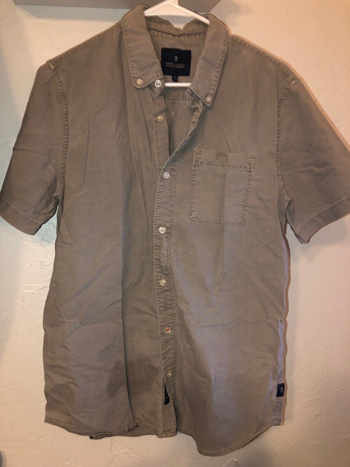 Roark Revival Artifects Adventure Medium Button Down Short Sleeve Cotton... - $5.93