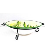 Block Basics Foliage Bowl With Wrought Iron Stand 2002 Hand Painted 12&quot; ... - $20.56