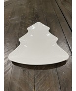 FIESTA Christmas 10&quot; White Tree Plate Serving Platter HOLIDAY Cookie - $27.06 CAD