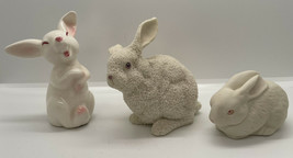 Lot of three ceramic rabbits 2 Department 56 and one Schmid made in Japan Easter - £15.03 GBP