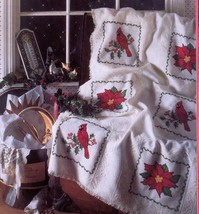 CROSS STITCH CHRISTMAS MARY ENGELBREIT HARDANGER CHALLAH CLOTH GIFTS AFG... - $7.98