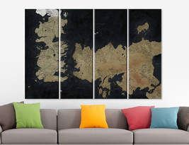 Game Of Thrones Map Game Of Thrones Art Seven Kingdoms Map Game of Thrones Old W - £39.16 GBP