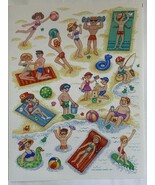 2 Sheets VINTAGE Hallmark Cards Sandy Beach Pool Summer Swim Scuba Stick... - $17.59 CAD