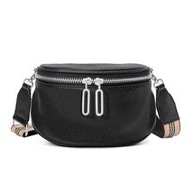  leather fanny pack woman fashion all match waist bag wide shoudle strap zipper bum bag thumb200