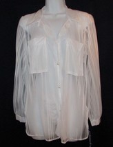 WHITE Sheer Striped Night Shirt Sleepshirt Panty Set ~ S,M,L ~ Great Gift ~ NWT - £17.23 GBP