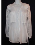 WHITE Sheer Striped Night Shirt Sleepshirt Panty Set ~ S,M,L ~ Great Gift ~ NWT - $21.99