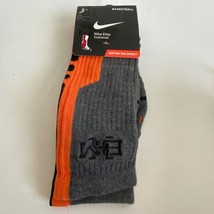 Nike Basketball Mens Crew Socks Gray Orange SX9931-023Size Large - £19.57 GBP
