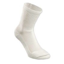 Euros RX Unisex Diabetic Crew Socks (White w/White Padded Footbed) Small - $19.40