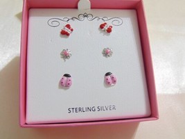 Lily Nily Sterling Silver Children&#39;s 3-Pc. Set Enamel Stud Earrings X110 $80 - $33.59