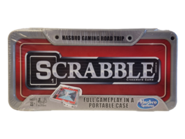 Scrabble Hasbro Travel Game Road Trip Portable Case Full Gameplay Crossword NEW - £13.82 GBP