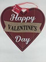 Happy Valentine&#39;s Day Heart Shaped Decor, Ridgid Fiberboard 12&quot; - £7.63 GBP