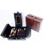 On The Go Beauty Set ~ Cosmetic Kit, Travel Vanity, Jewelry Case, Brown ... - $27.37 CAD
