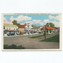 Vtg Kerhonkson New York NY Business Section and Railroad Station Postcard Unused - £31.64 GBP