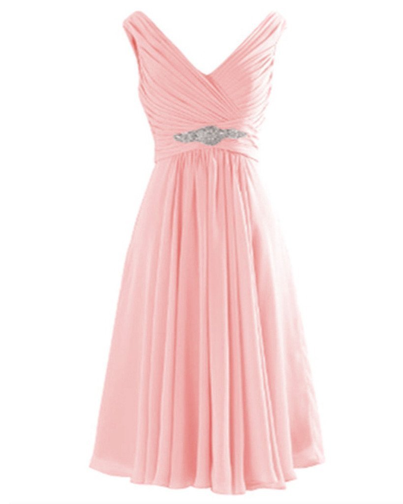 Kivary Short Knee Length A Line V Neck Prom Dresses Wedding Party Cocktail Gowns