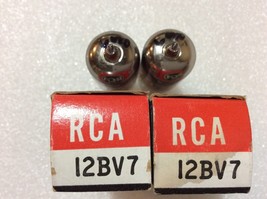 12BV7 Matched Pair RCA Tubes NOS Test Black Plates Same Codes Top Halo Getter - $22.44