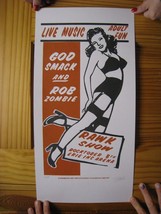 GodSmack Poster Rob Zombie Rawk Show Concert October 8th - £106.22 GBP