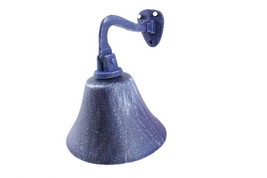 [Pack Of 2] Rustic Dark Blue Cast Iron Hanging Ship&#39;s Bell 6&quot;&quot; - £50.24 GBP