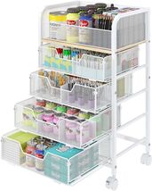 Stylish Craft Organizer with 5 Tiers and Lockable Wheels - Safe &amp; Durabl... - $136.57