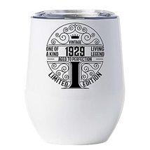 1929 Wine Glass Tumbler 12oz w/Lid Gift for Women, Men - 92 Years Old Le... - £18.10 GBP